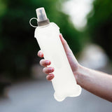 Maxbell 2x Soft Folding Water Bottle Portable Drink Bottle for Running Hiking Sports Clear White