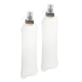 Maxbell 2x Soft Folding Water Bottle Portable Drink Bottle for Running Hiking Sports Clear White