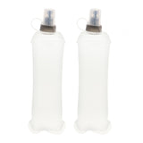 Maxbell 2x Soft Folding Water Bottle Portable Drink Bottle for Running Hiking Sports Clear White
