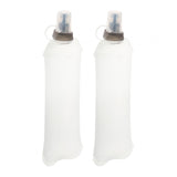 Maxbell 2x Soft Folding Water Bottle Portable Drink Bottle for Running Hiking Sports Clear White