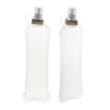 Maxbell 2x Soft Folding Water Bottle Portable Drink Bottle for Running Hiking Sports Clear White