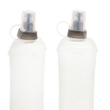 Maxbell 2x Soft Folding Water Bottle Portable Drink Bottle for Running Hiking Sports Clear White