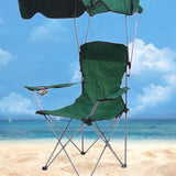 Maxbell Folding Chair with Shade Canopy Portable for Sporting Events Garden Fishing Green