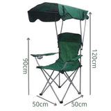 Maxbell Folding Chair with Shade Canopy Portable for Sporting Events Garden Fishing Green