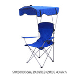 Maxbell Folding Chair with Shade Canopy Portable for Sporting Events Garden Fishing Blue