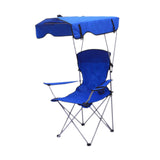 Maxbell Folding Chair with Shade Canopy Portable for Sporting Events Garden Fishing Blue