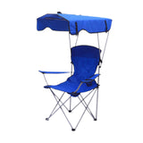 Maxbell Folding Chair with Shade Canopy Portable for Sporting Events Garden Fishing Blue