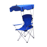 Maxbell Folding Chair with Shade Canopy Portable for Sporting Events Garden Fishing Blue