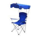 Maxbell Folding Chair with Shade Canopy Portable for Sporting Events Garden Fishing Blue