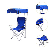 Maxbell Folding Chair with Shade Canopy Portable for Sporting Events Garden Fishing Blue