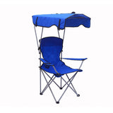 Maxbell Folding Chair with Shade Canopy Portable for Sporting Events Garden Fishing Blue