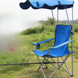 Maxbell Folding Chair with Shade Canopy Portable for Sporting Events Garden Fishing Blue