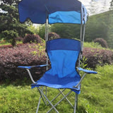 Maxbell Folding Chair with Shade Canopy Portable for Sporting Events Garden Fishing Blue