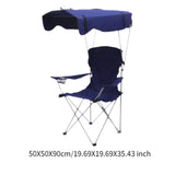 Maxbell Folding Chair with Shade Canopy Portable for Sporting Events Garden Fishing Navy Blue