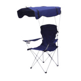 Maxbell Folding Chair with Shade Canopy Portable for Sporting Events Garden Fishing Navy Blue