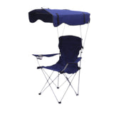 Maxbell Folding Chair with Shade Canopy Portable for Sporting Events Garden Fishing Navy Blue