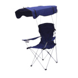 Maxbell Folding Chair with Shade Canopy Portable for Sporting Events Garden Fishing Navy Blue