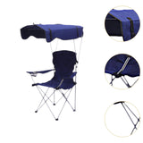 Maxbell Folding Chair with Shade Canopy Portable for Sporting Events Garden Fishing Navy Blue