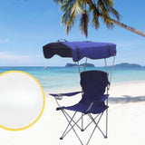 Maxbell Folding Chair with Shade Canopy Portable for Sporting Events Garden Fishing Navy Blue