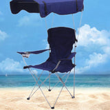 Maxbell Folding Chair with Shade Canopy Portable for Sporting Events Garden Fishing Navy Blue