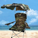 Maxbell Folding Chair with Shade Canopy Portable for Sporting Events Garden Fishing Camouflage