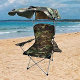 Maxbell Folding Chair with Shade Canopy Portable for Sporting Events Garden Fishing Camouflage