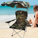 Maxbell Folding Chair with Shade Canopy Portable for Sporting Events Garden Fishing Camouflage