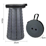 Maxbell Folding Seat Adjustable Portable Telescoping Seat for Indoor Camping Fishing Grey
