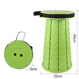 Maxbell Folding Seat Adjustable Portable Telescoping Seat for Indoor Camping Fishing Green