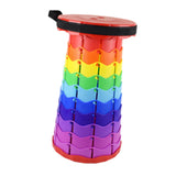 Maxbell Folding Seat Adjustable Portable Telescoping Seat for Indoor Camping Fishing Rainbow