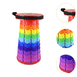 Maxbell Folding Seat Adjustable Portable Telescoping Seat for Indoor Camping Fishing Rainbow