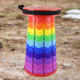 Maxbell Folding Seat Adjustable Portable Telescoping Seat for Indoor Camping Fishing Rainbow