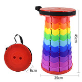 Maxbell Folding Seat Adjustable Portable Telescoping Seat for Indoor Camping Fishing Rainbow