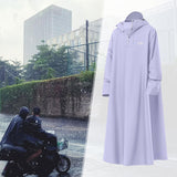 Maxbell Hooded Rain Poncho Lightweight Portable Rain Coat for Bike Riding Motorcycle Length 138cm