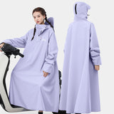 Maxbell Hooded Rain Poncho Lightweight Portable Rain Coat for Bike Riding Motorcycle Length 138cm