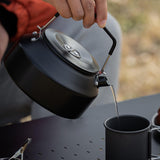 Maxbell Camping Water Kettle 1.35L Cooking Teakettle for Camp Mountaineering Fishing Black