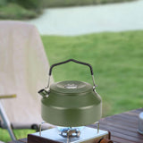 Maxbell Camping Water Kettle 1.35L Cooking Teakettle for Camp Mountaineering Fishing Dark Green