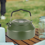 Maxbell Camping Water Kettle 1.35L Cooking Teakettle for Camp Mountaineering Fishing Dark Green