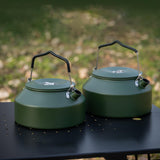 Maxbell Camping Water Kettle 1.35L Cooking Teakettle for Camp Mountaineering Fishing Dark Green