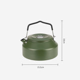 Maxbell Camping Water Kettle 1.35L Cooking Teakettle for Camp Mountaineering Fishing Dark Green