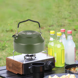 Maxbell Camping Water Kettle 1.35L Cooking Teakettle for Camp Mountaineering Fishing Dark Green