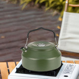 Maxbell Camping Water Kettle 1.35L Cooking Teakettle for Camp Mountaineering Fishing Dark Green
