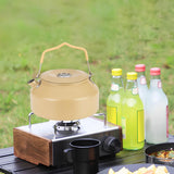 Maxbell Camping Water Kettle 1.35L Cooking Teakettle for Camp Mountaineering Fishing Khaki
