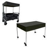 Maxbell Removable Awning Canopy with Rods Attachment for Folding Cart Camping Picnic M and Black