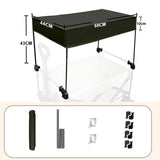 Maxbell Removable Awning Canopy with Rods Attachment for Folding Cart Camping Picnic M and Black