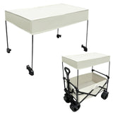 Maxbell Removable Awning Canopy with Rods Attachment for Folding Cart Camping Picnic M and Beige