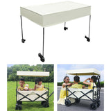 Maxbell Removable Awning Canopy with Rods Attachment for Folding Cart Camping Picnic M and Beige