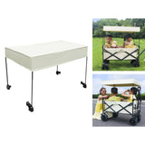 Maxbell Removable Awning Canopy with Rods Attachment for Folding Cart Camping Picnic M and Beige