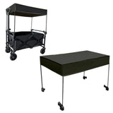 Maxbell Removable Awning Canopy with Rods Attachment for Folding Cart Camping Picnic L and Black