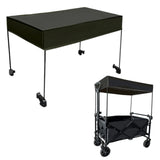 Maxbell Removable Awning Canopy with Rods Attachment for Folding Cart Camping Picnic L and Black